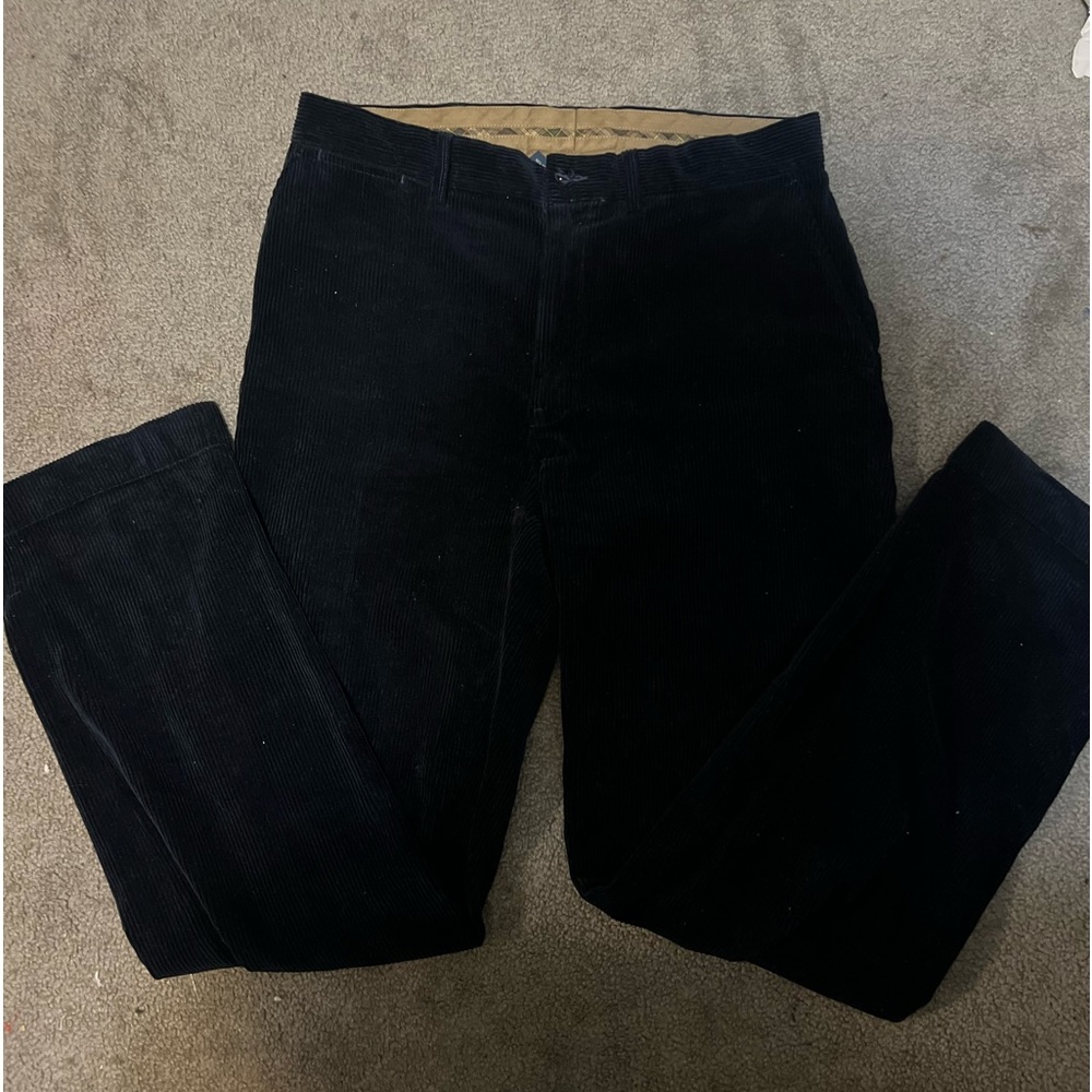 Navy blue men’s corduroy pants